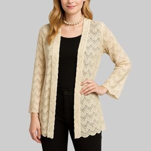 SOIRÉE Cream Lace Stretch Coverup size 1X